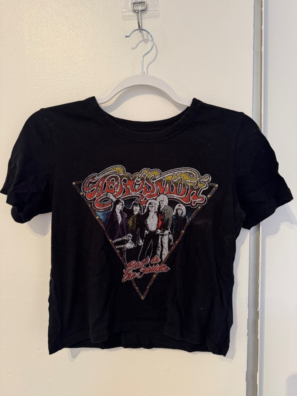 BLACK AEROSMITH GRAPHIC SLIGHTLY CROPPED TSHIRT XS